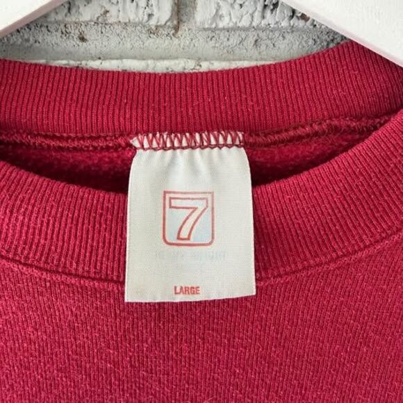 VTG Logo 7 Arkansas Razorbacks Sweatshirt Size Large Sports Football Collegiate - Picture 3 of 4